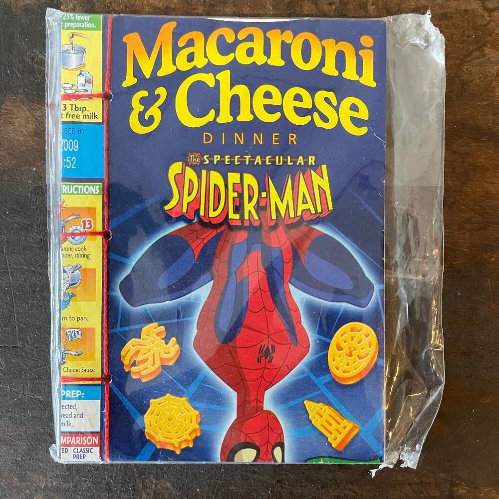 Handmade Spiderman Notebook - reclaimed materials